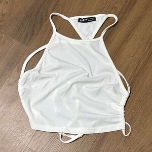 SHEIN White Ribbed Halter Top
